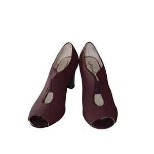 LifeStride Peep Toe Maroon Carla Heels Size 11